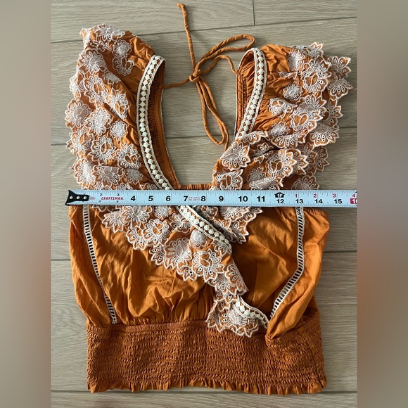 Anthropologie two piece set embroidered boho smocked tank top and skirt size xs - Picture 5 of 14